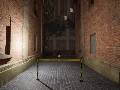 Crime Scene Police Line with Evidence Markers 4K Low-poly 3D model