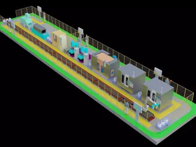 Gear shaft machining production line 3D model