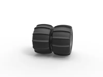 Double Rear wheel for Dune Buggy Scale 1 to 25 3D print model