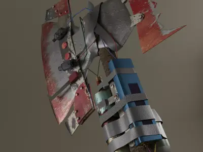 Post-Apocaliptic Axe Low-poly 3D model