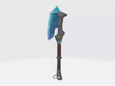 crystal axe Low-poly 3D model