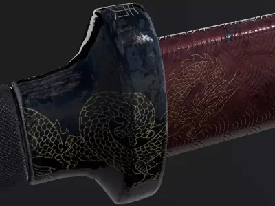 Low poly katana Free low-poly 3D model
