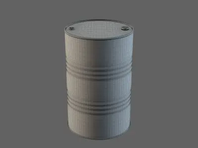 Oil Barrel Low-poly 3D model 8