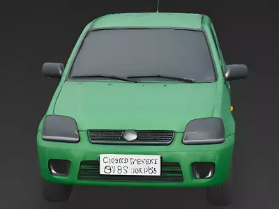 Green Compact SUV 3D Model 3d model Low-poly 3D model