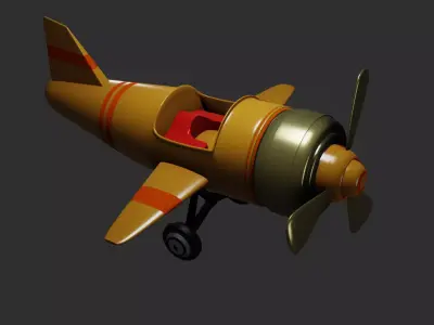 Cartoon toy airplane - 3D Model 3D model