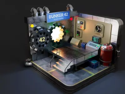 Isometric Bunker 3D model