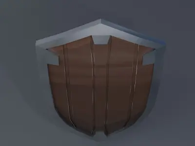 Medieval Battle Shield - Wood covered Low-poly 3D model