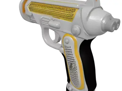 Sleek Silver Ray Gun 3D model
