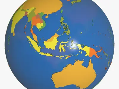 Geopolitical Earth Globe 3D model