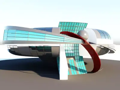 Science Fiction Building Free low-poly 3D model
