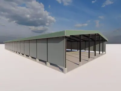 Warehouse-Warehouse Building  3D model purchase