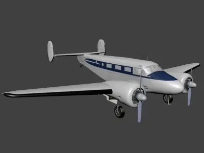 Beechcraft Model 18 Twin Beech Free low-poly 3D model