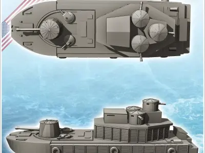 LCM-6 ATC CCB Charlie Monitor river boat - Modern WW2 WW1 World  3D print model