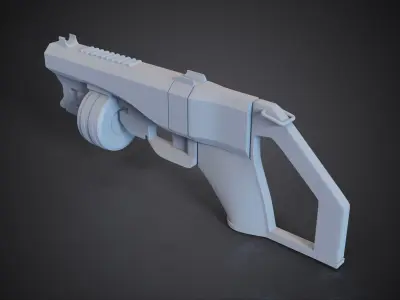 Modern Revolver   Low-poly 3D model