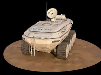 SpaceX Mars Rover  Low-poly 3D model