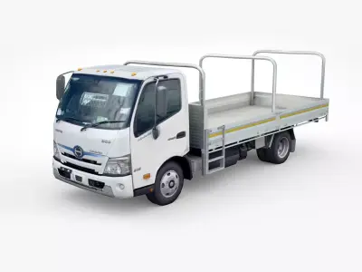Hino 616 Hybrid Flatbed 2020 Low-poly 3D model