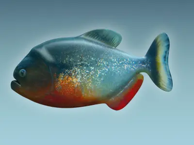 Piranha Fish 3D model get