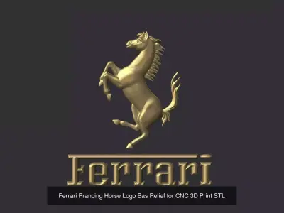 Ferrari Prancing Horse Logo Bas Relief Set for CNC 3D Print STL 3D Model Pack