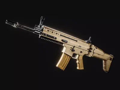 Realistic FN SCAR-L Assault Rifle 3D model