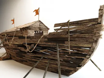 low poly noah ark  3D model