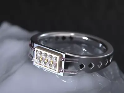 Crystal Geometry ring 3D model purchase