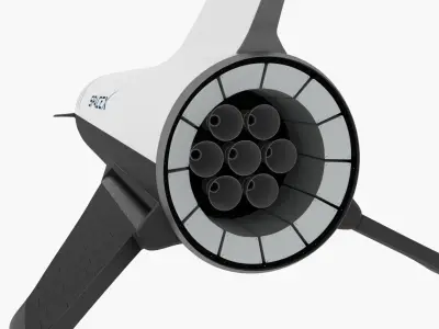 Big Falcon Rocket - BFR - 2019 - SpaceX - Spaceship 3D model