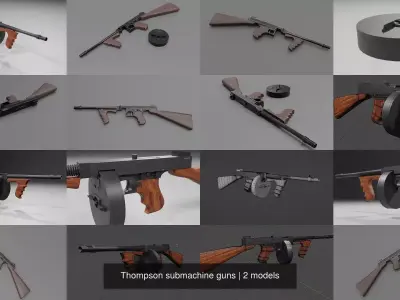 Thompson submachine guns 3D Model Pack