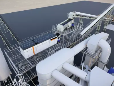 Dry Coal Processing Plant 3D Model  3D model