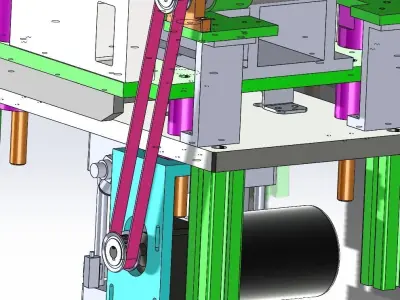 Conveyor belt with top lifting mechanism 3D model