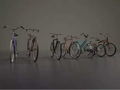 Bicycle Asset for Game Ready 3D Model Low-poly 3D model