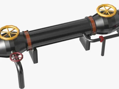 Black Industrial Pipe Model 3D model