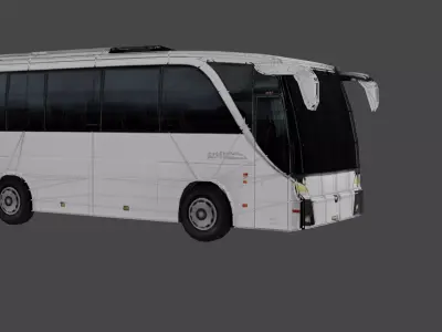 Luxury Low Poly Coach Bus 3D Model 01 Low-poly 3D model