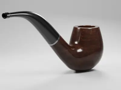 Vintage Tobacco Pipe Low-poly 3D model
