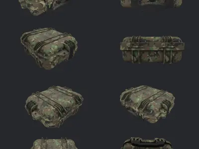 Small military case for Gun VR AR low-poly 3D model low-poly Low-poly 3D model