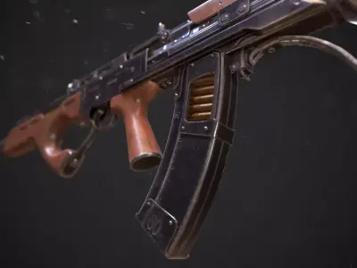 Bulldog gun Low-poly 3D model