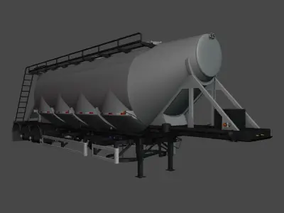 Cement semi trailer carreta silo cimento cebolao metalesp 3D model