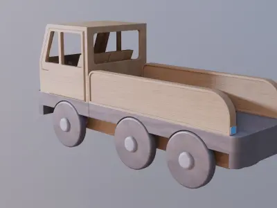 WOODEN TOY TRUCK - RogueFilmProductions Low-poly 3D model