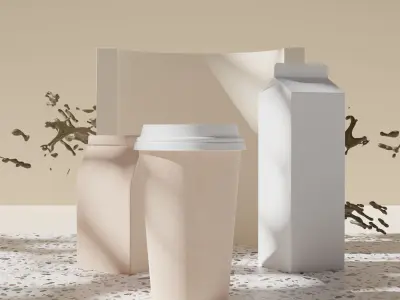 Coffee commercial mockup scene 3D model