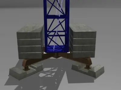 Tower Crane 3D model 3