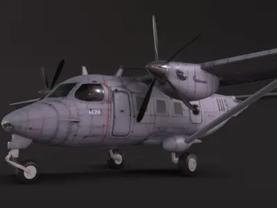 PZL M28 Bryza -Skytruck Low-poly 3D model