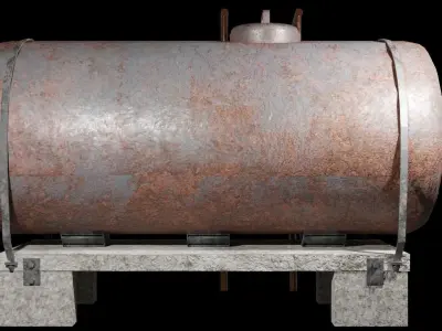  Oil Tanker  Game Ready - Low Poly PBR 3D Model Low-poly 3D model