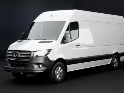 Mercedes Sprinter High Roof Long Low-poly 3D model