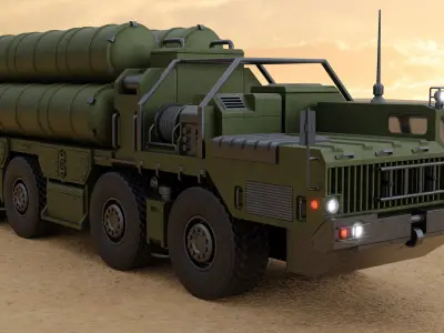 SAM Mobile Missile Launcher 3 of 3 Low-poly 3D model