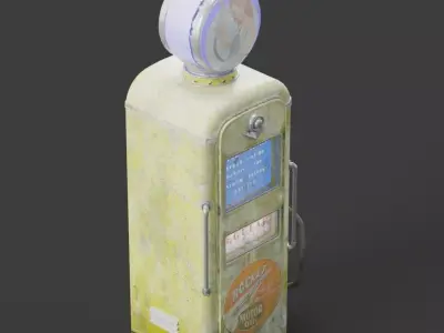 Vintage Gas Pump Low-poly 3D model get