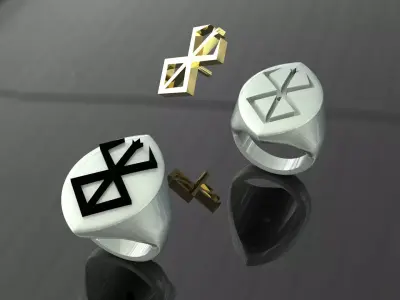 Berserk Signet ring in 2 part for 2 colour 3D print model