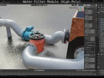 Water Filter Module High-Poly Version 3D model