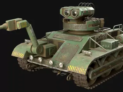 Robot Concept-3-Forest-Dirty Low-poly 3D model