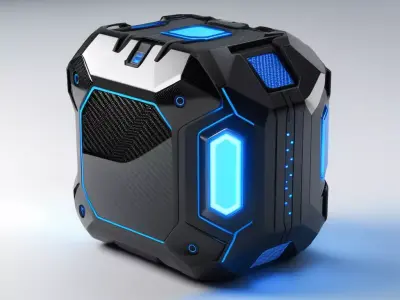 SciFi Energy Pack with Glowing Indicator 3D model