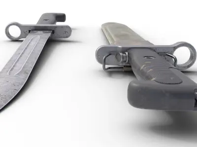 M1 garand bayonet Low-poly 3D model