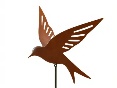 Metal Bird Silhouette Model Pack for Garden Decor Low-poly 3D model